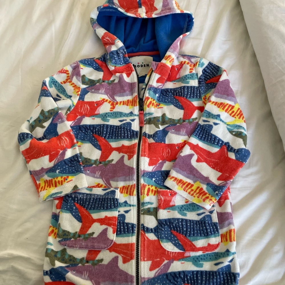 Mini Boden Towelling Zip-Up Thrown-On